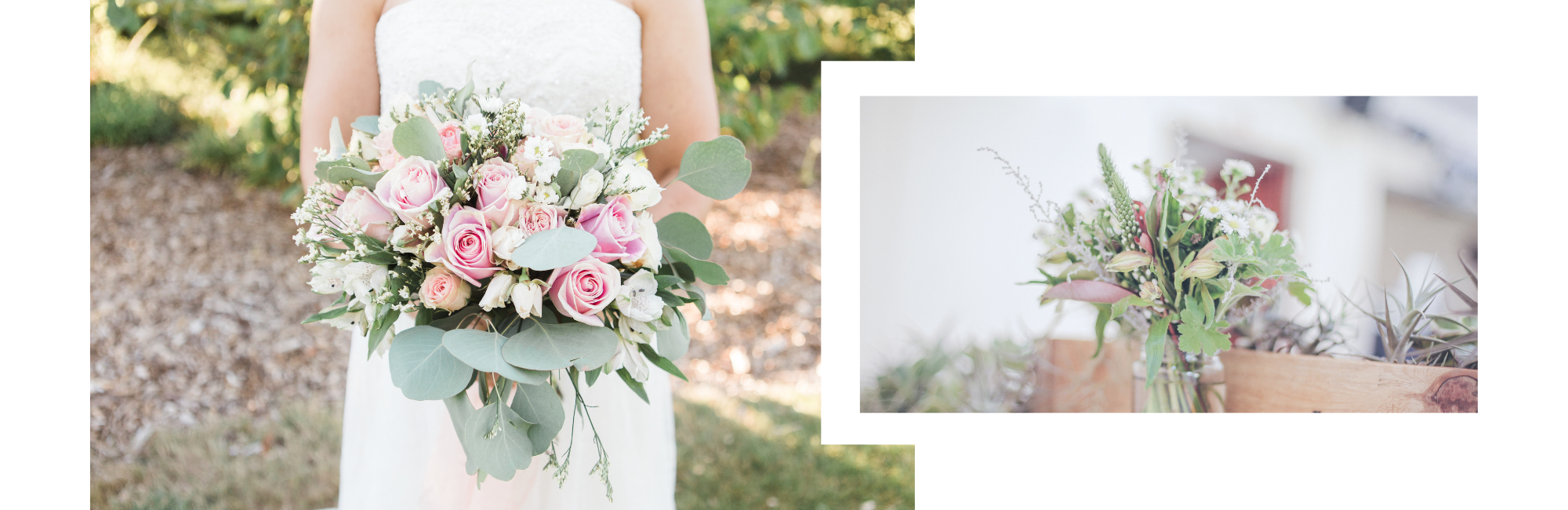 Wedding bouquet and beautiful florals in a vase
